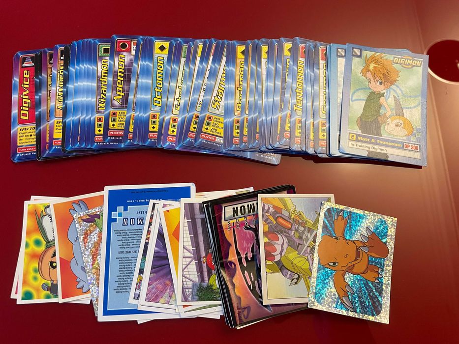 Cartas Digimon (First Edition e Upper Deck) + Stickers