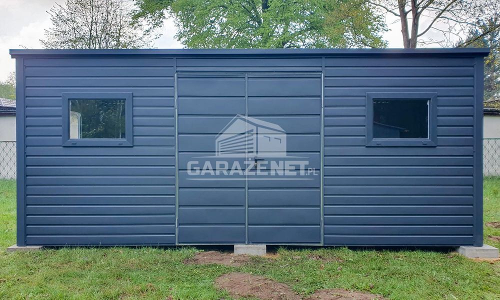 SCHOWEK DOMEK OGRODOWY 6X2,5M Antracyt Dach Spad W Tył Gb444