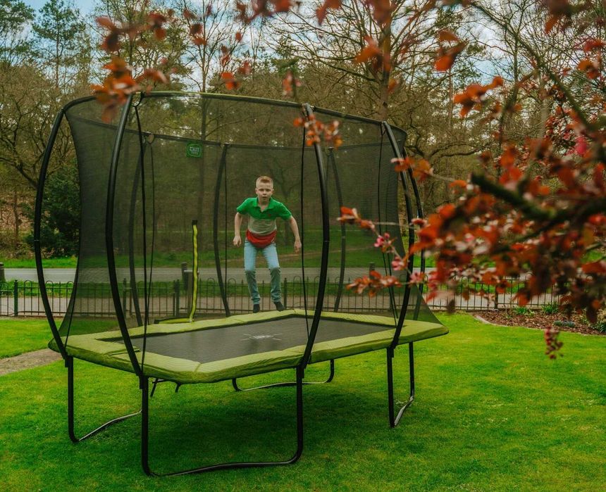 Батут EXIT Silhouette прямокутний 214х305, 244x366 см, різні кольори