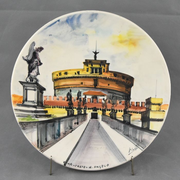 Prato em Majólica Italiana pintado à mão e assinado