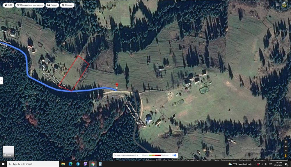 Земельна ділянка в с. Яблуниця