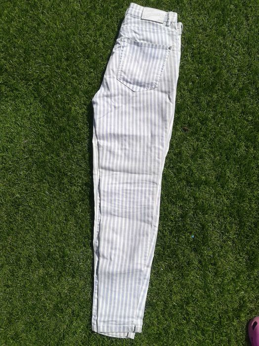 calças riscas azuis pull and bear 38