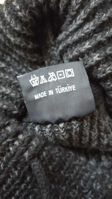 Sweter męski Ce&Ce z wysokim golfem kolor czarny rozmiar S/M z wełną
