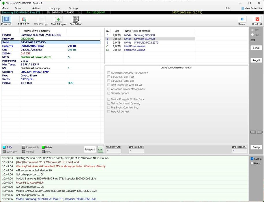 Samsung 970 EVO Plus 2Tb з радіатором та адаптером