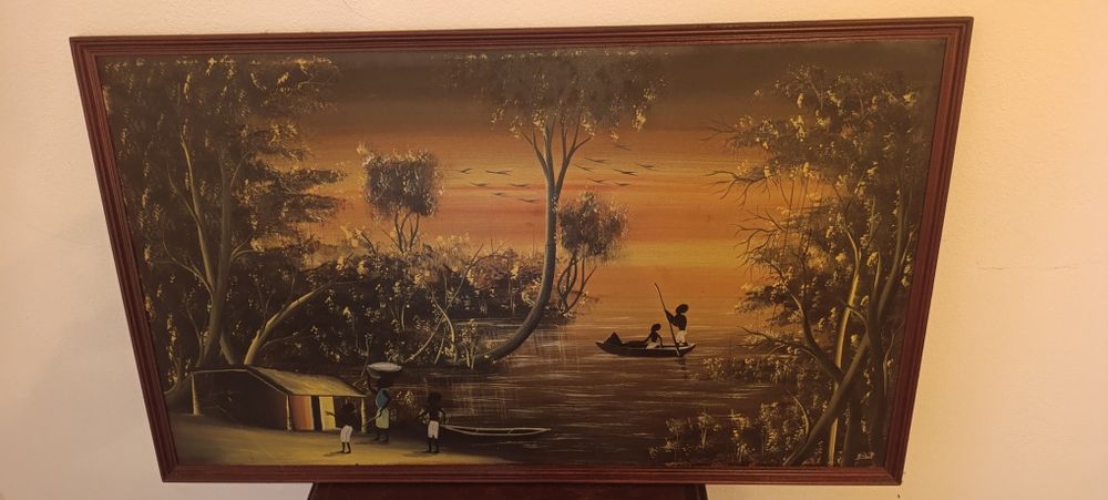 Quadro antigo com pintura