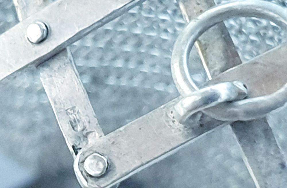Antigo porta moedas de malha em prata portuguesa contrastada