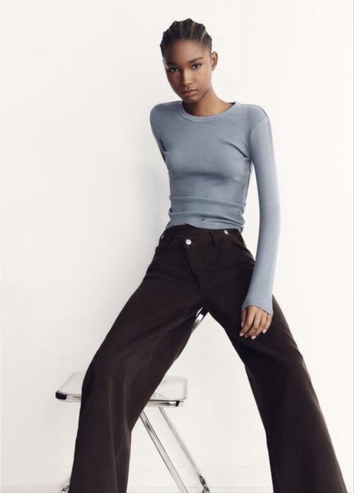 лонгслів zara сірий