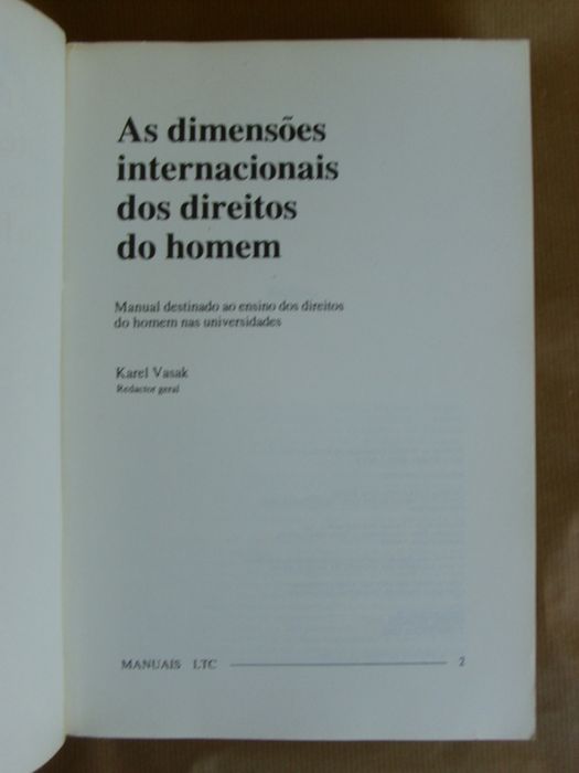 As Dimensões Internacionais dos Direitos do Homem de Karel Vasak