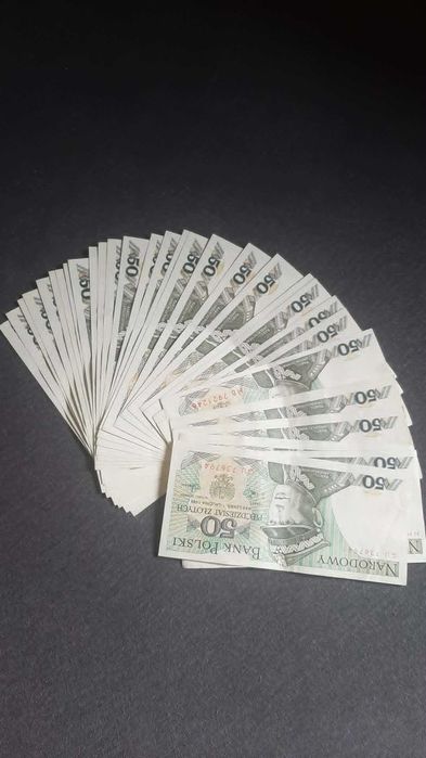Zestaw 30 banknotów 50 zł z Prl-u