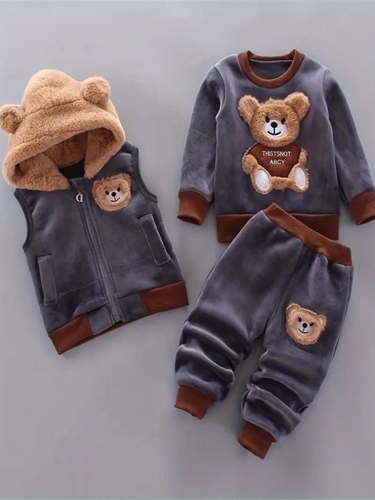 Дитячий теплий костюм з ведмедиком