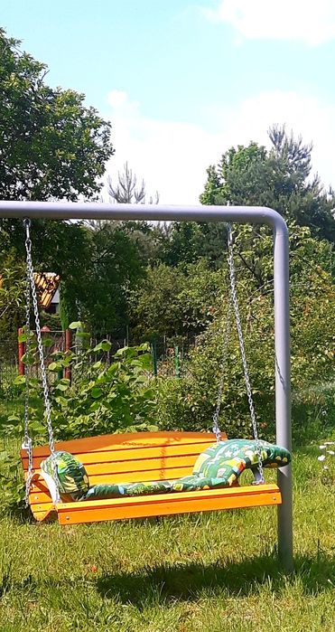 Siedzisko huśtawki ogrodowej z łańcuchami i karabińczykami