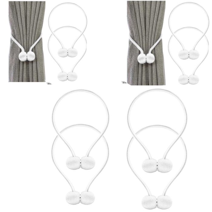 Dekoracyjne klamry opaski magnesy do zasłon białe perłowe 4 szt