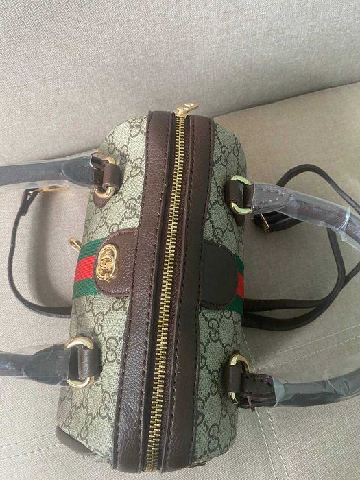 сумка в стилі Gucci Ophidia GG Small Boston Bag канва