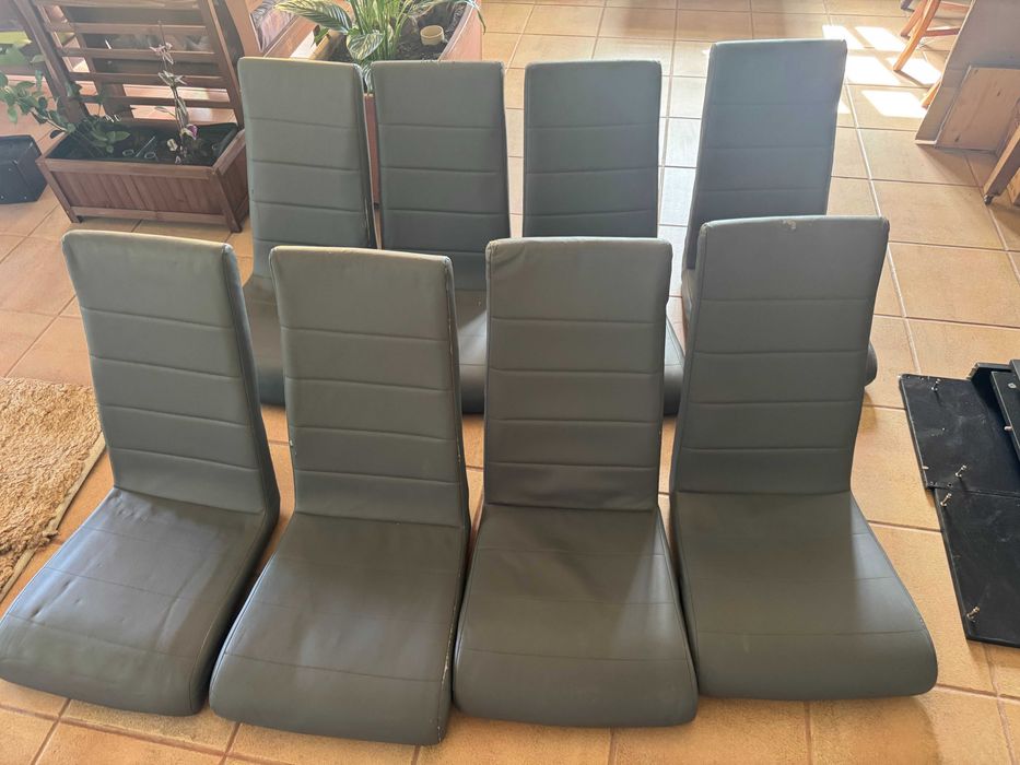 Conjunto 8 Assentos/Encostos de Cadeira Cinzentos - Projeto DIY