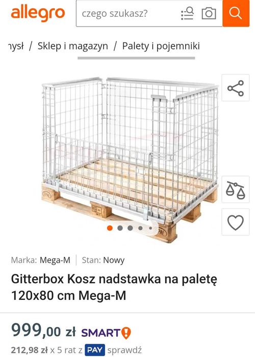 Gitterbox WANZL kosz Nadstawka na palete 120x80 Europalety