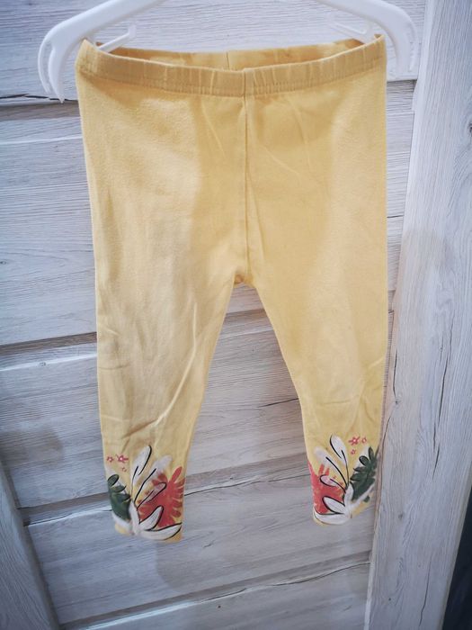Tex żółte legginsy liście r. 98 cm 2-3 lata