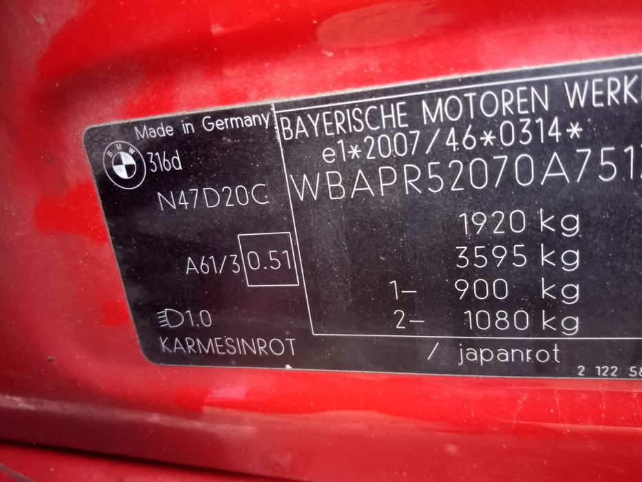 Bmw e90 e87 116d 316 d N47 D20C silnik