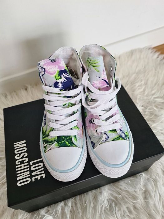 Attitude 37 23cm tenisówki trampki wysokie kwiaty