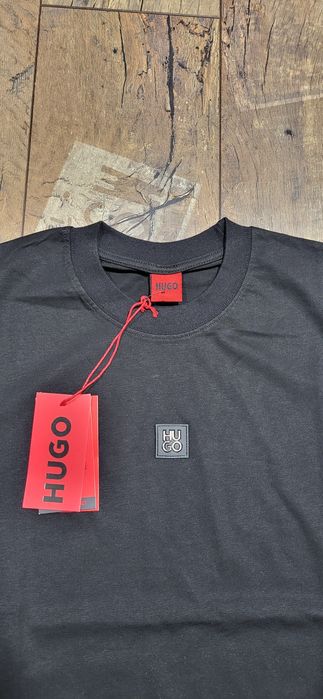 Czarna koszulka męska t-shirt bawełna premium hugo S