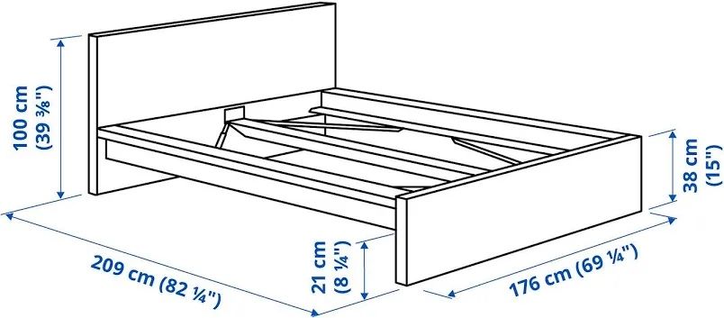 Łóżko IKEA Malm z materacem 160x200 plus gratis szafeczka Malm