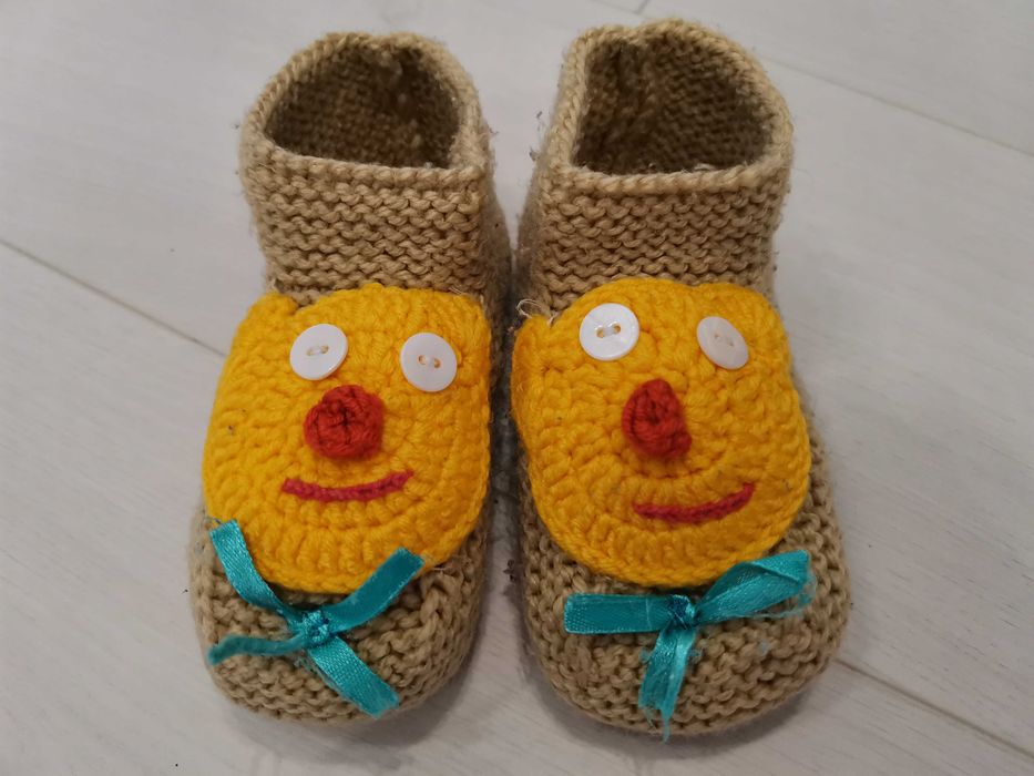 Домашние комнатные тапки, тапочки на ногу 12-13-14-15 см, вязаные