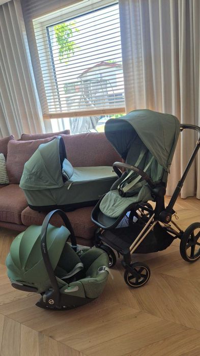 Kompletny Zestaw 3w1 Cybex Priam 4.0 Platinum – Leaf Green (Chrome Brown) | PARAG