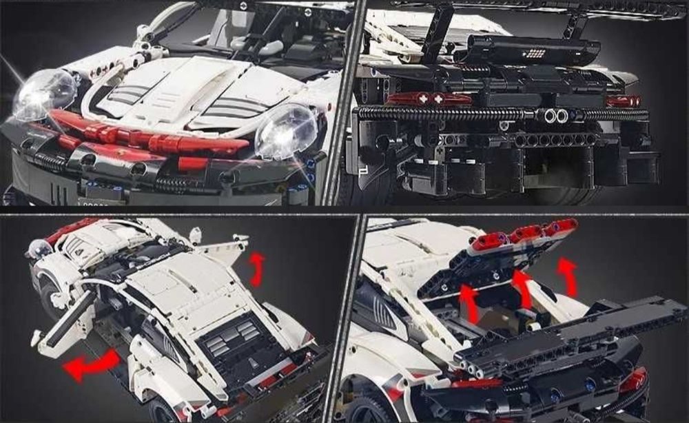 Конструктор Porsche 911 1631 деталь. ПОДАРУНКОВА КОРОБКА
