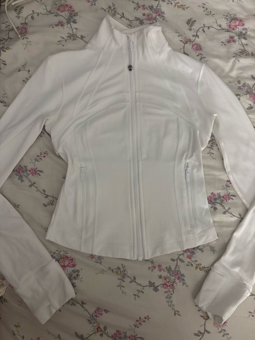 Nowa Biała sportowa obcisła bluza na suwak lululemon white define jacket cropped size 2 xs
