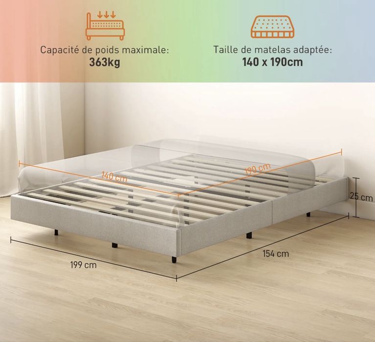 Cama flutuante com leds