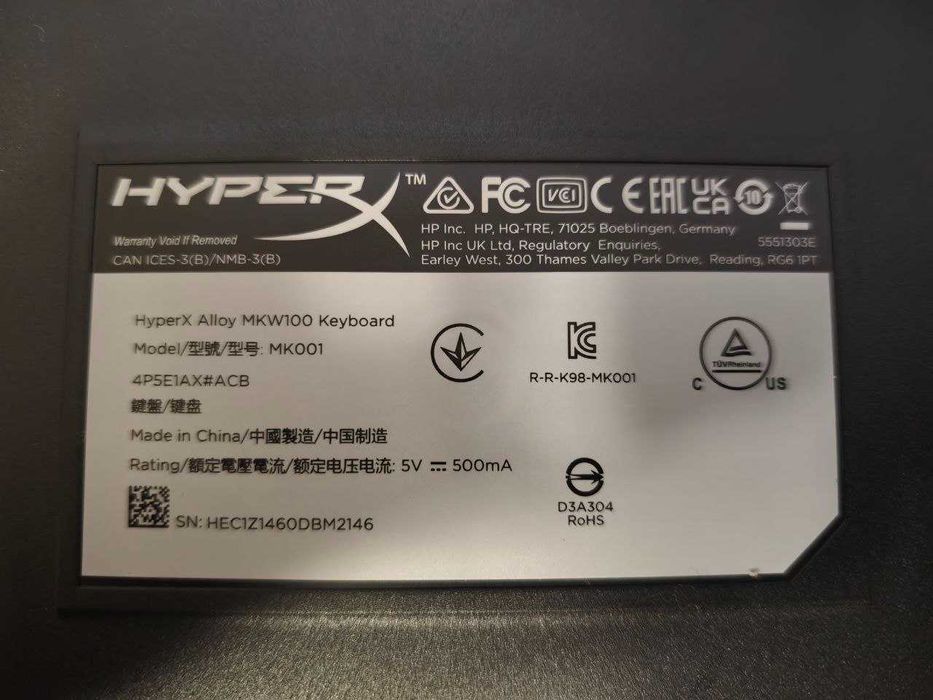 Клавіатура для геймерів HyperX Alloy MKW100 USB Black