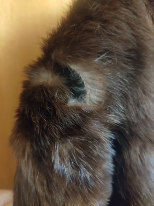 Casaco vintage em pele genuína L