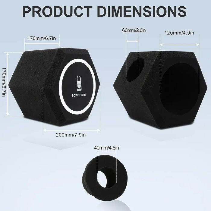 Pop filtr mikrofonu, pianka pochłaniająca dźwięk