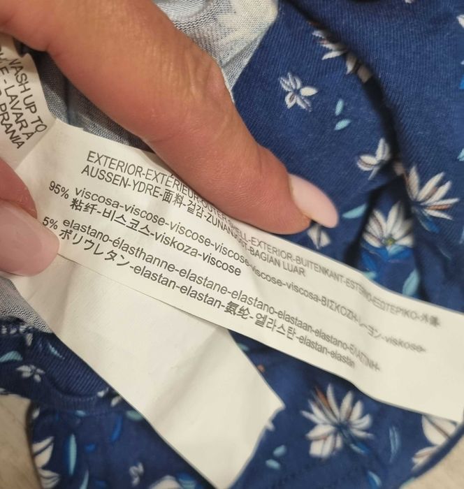 Granatowy letni kombinezon w kwiatki Stradivarius rozmiar S nowy