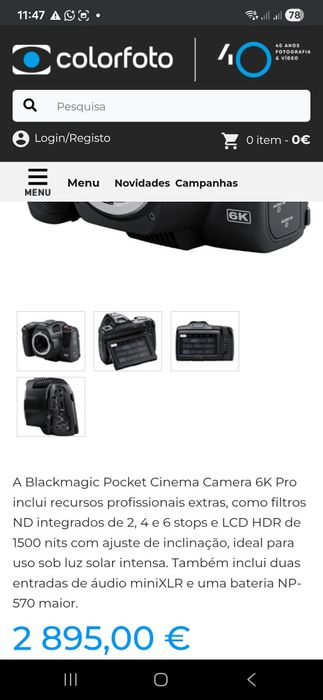 Blackmagic 6k pro + plus- venda ou troca