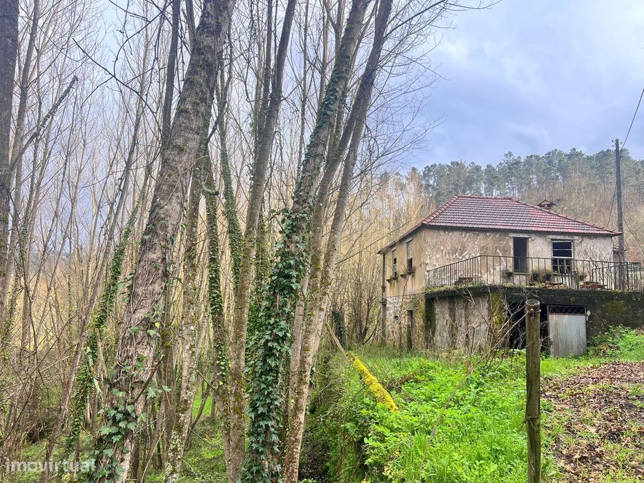 Moradia junto a rio, para recuperar e com projeto aprovado – Vilar, Sã