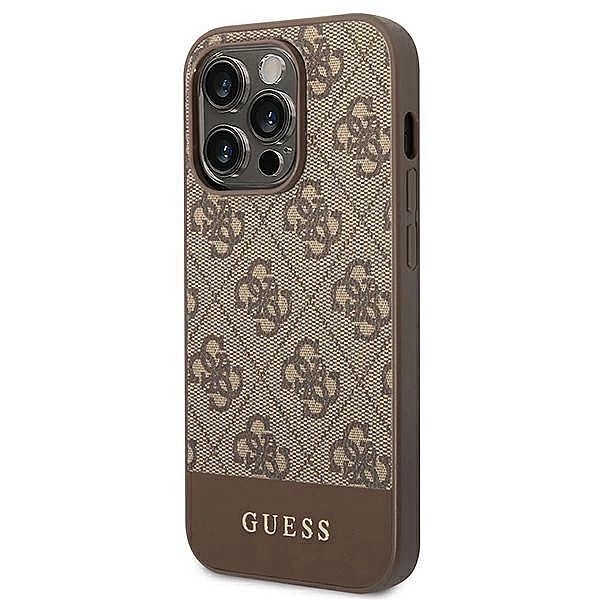 Guess Guhcp14lg4glbr iPhone 14 Pro 6,1" brązowy/brown hard case 4g Str