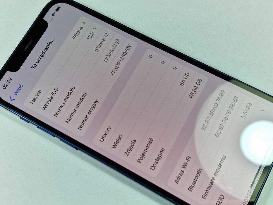 Iphone 12 64GB/ Blue/ Niebieski/ BAT 86%/ Grade B + ładowarka