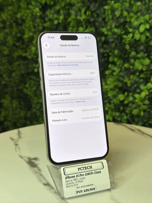 Apple iPhone 15 Pro 128Gb Cinza - Pague em 18x