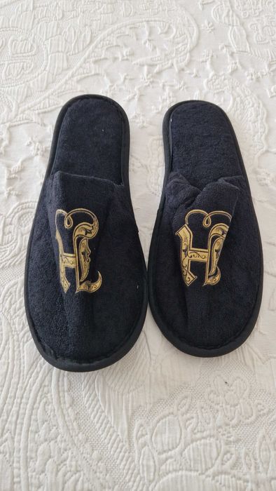 Chinelos de Hotel -unisexo, pretos, tamanho único, novos