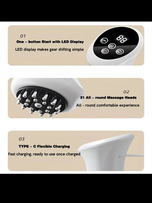 Бездротовий електричний щітка масажер з мікрострумами