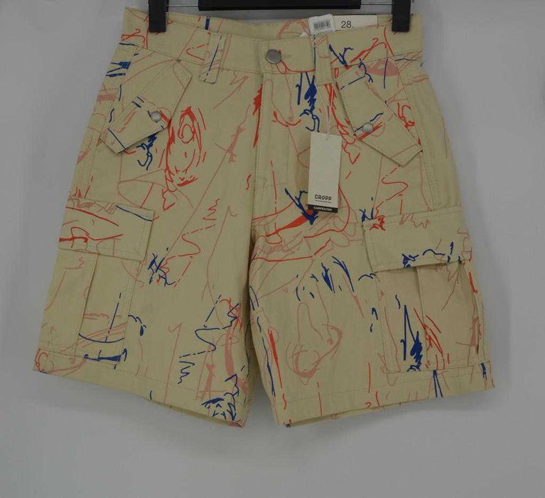 Jeansowe spodenki z printem Cropp loose shorts 28