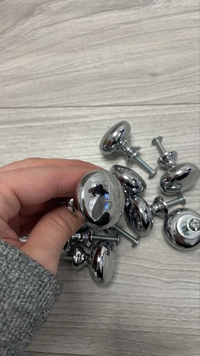 Srebrne Gałki uchwyty 12 sztuk