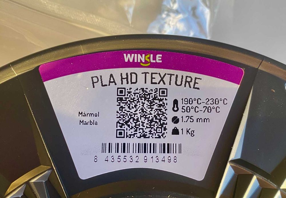 Filamento PLA Marble Winkle 1.75mm – 850g – Impressão 3D Efeito Mármore