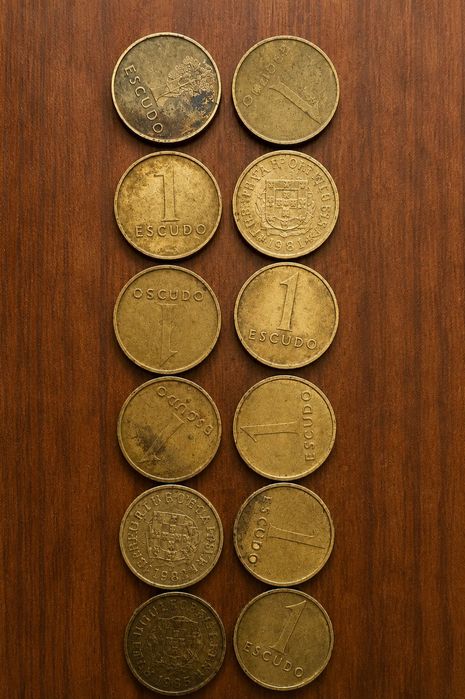 Coleção Completa 1 Escudo (1981–1986) | Série de 12 moedas | Portugal