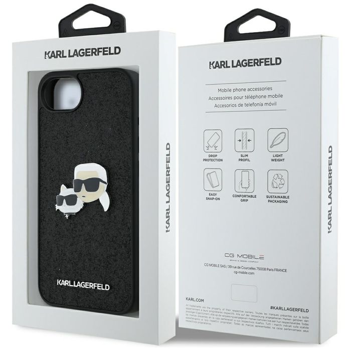 Etui Karl Lagerfeld Fixed Karl&Choupette Heads Metal Pin do iPhone 16e