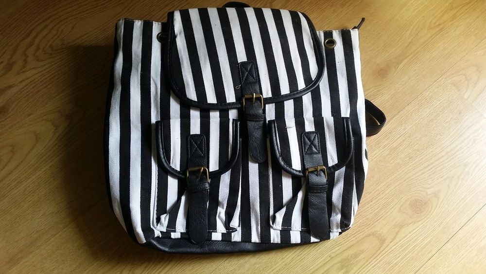 Plecak damski czarno-biały nowy