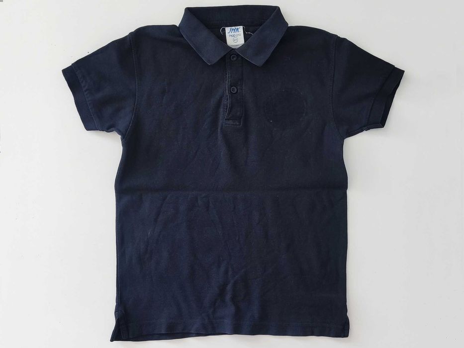 134 140 POLO T-shirt granatowy 146 kołnierzyk Bluzka MUNDUREK do szkoł
