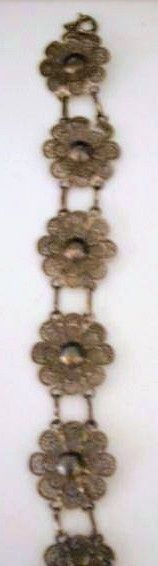 Pulseira prata antiga de filigrana com 20 cm  comprimento - Bom estado