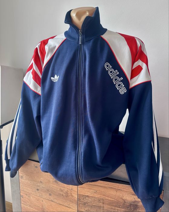 Vintage Adidas Originals bluza tracktop L Trefoil retro granatowa