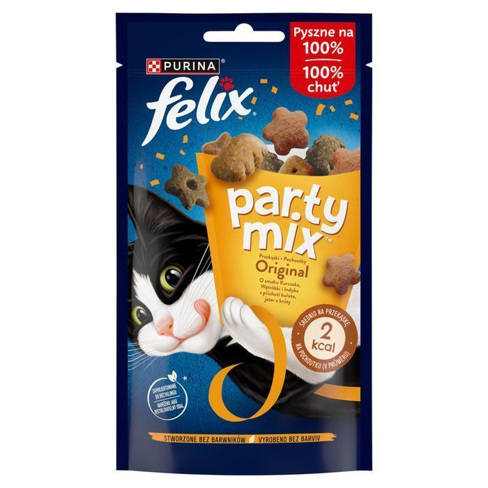 Smakołyki Dla Kotów Felix Party Mix Original Mix 60g Przysmak Mięsny Wołowina Drób Rybny Zestaw Mix Zoojoy